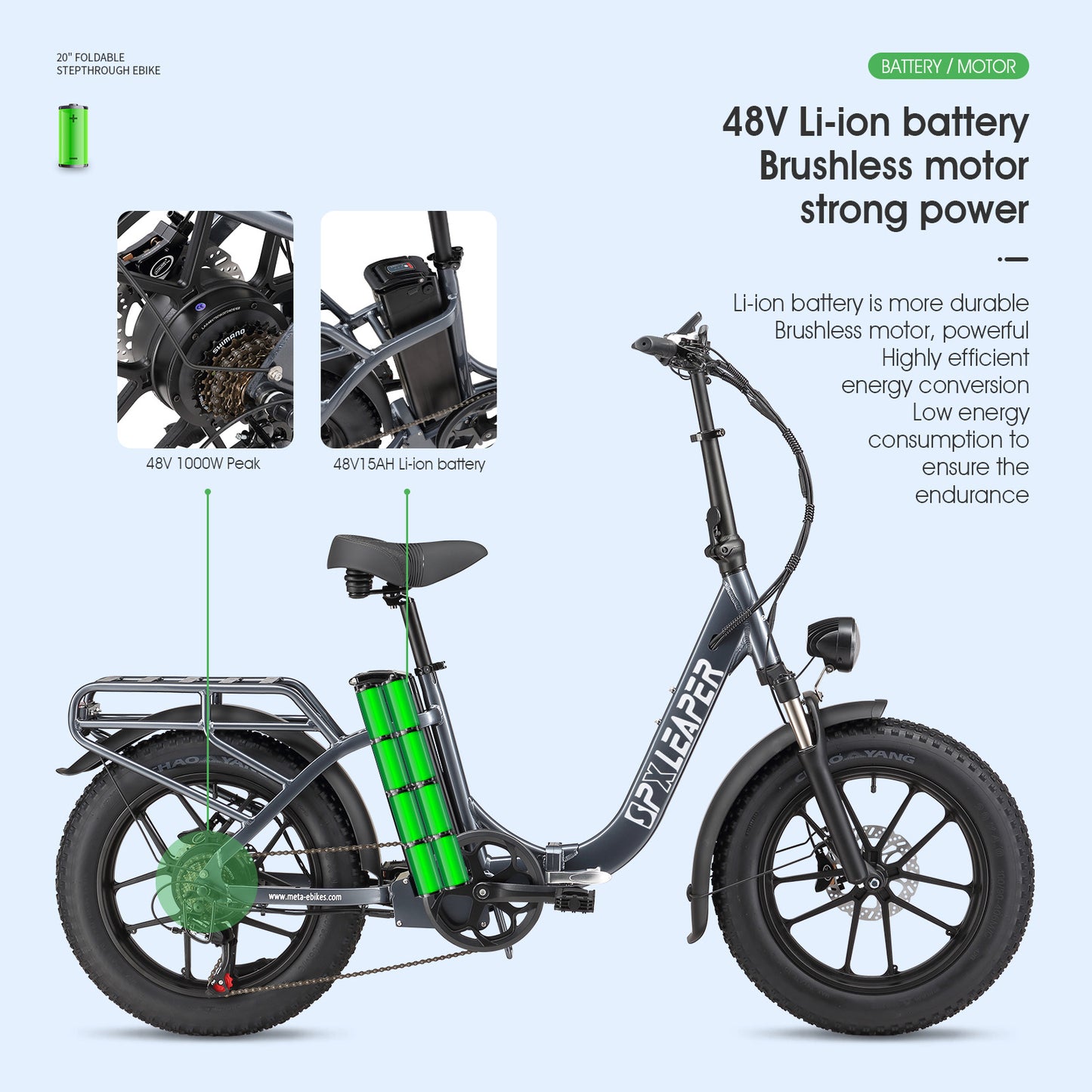 SPXLEAPER A1 750W Aluminum Alloy Folding E-Bike
